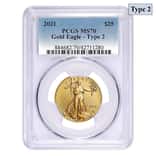 2021 1/2 oz Gold American Eagle Type 2 PCGS MS 70