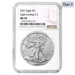 2021 1 oz Silver American Eagle Type 2 NGC MS 70