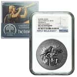 2016 2 oz Cook Islands Silver Norse Gods Heimdall Ultra High Relief NGC MS70 Antiqued First Releases w/COA