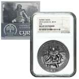 2015 2 oz Cook Islands Silver Norse Gods Tyr Ultra High Relief NGC MS 69 Antiqued w/COA