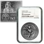 2015 2 oz Cook Islands Silver Norse Gods Hel Ultra High Relief NGC MS 69 Antiqued w/COA