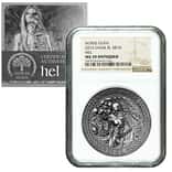 2015 2 oz Cook Islands Silver Norse Gods Hel NGC MS70 Antiqued w/COA
