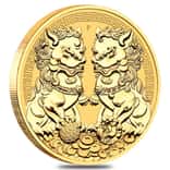 2021 1 oz Gold Double Pixiu Lions BU Australian Perth Mint