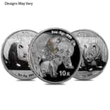 1 oz Chinese Silver Panda Random Year (Milky, Scruffy, Damaged, Cleaned)
