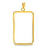 Sterling Silver Prong Frame Bezel Pendant for 2.5 gram PAMP Gold Bar (Gold Plated)