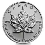 1/10 oz Platinum Canadian Maple Leaf Coin BU (Random Year)