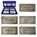 Israel Anglo-Palestine Bank Series Sterling Silver 5-Banknote Set ASW 8 oz (w/Box & COA)