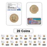 Lot of 20 - 2026 (P) President Donald J. Trump $1 Coin NGC MS 65 ER