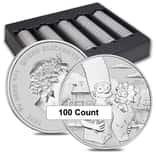 Box of 100 - 2021 1 oz Tuvalu Marge & Maggie Simpson Silver Coin .9999 Fine BU In Cap (Lot, 5 Rolls of 20)