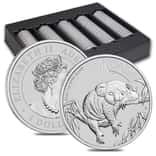 Box of 100 - 2022 1 oz Silver Australian Koala Perth Mint .9999 Fine BU In Cap (5 Tubes, Lot of 100)