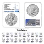 Lot of 20 - 2024 (P) Star Privy 1 oz Silver American Eagle NGC MS 70 ER