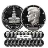 $10 Face Value Proof Kennedy Half Dollars 40% Silver 20 Coins (Random Year)