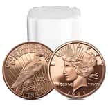 Tube of 20 - 1 oz Peace Dollar Copper Round .999 Fine