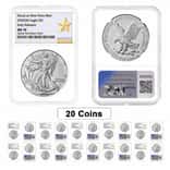 Lot of 20 - 2025 (W) 1 oz Silver American Eagle NGC MS 70 ER West Point