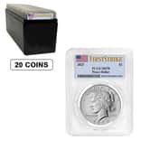 Lot of 20 - 2025 Peace Silver Dollar PCGS MS 70 FS