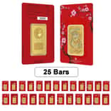 Lot of 25 - 1 oz Perth Mint Lunar Snake Gold Bar .9999 Fine (in Assay)