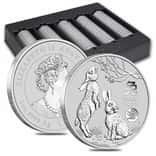 Box of 100 - 2023 1 oz Silver Lunar Year of The Rabbit Dragon Privy BU Australian Perth Mint In Cap (5 Rolls, Lot of 100)
