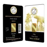 2.5 Gram Bullion Exchanges "BULL vs BEAR" Istanbul Gold Refinery (IGR) .9999 Gold Bar (In Assay) 
