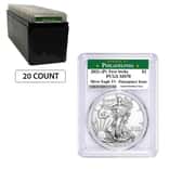 Lot of 20 - 2021 (P) 1 oz Silver American Eagle PCGS MS 70 FS (Philadelphia) Emergency Issue