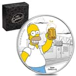 2019 1 oz Tuvalu Proof Homer Simpson Silver Coin .9999 Fine Silver (Colorized)