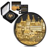 2019 1 oz Austrian Silver Wiener Neustadt Vienna Coin Black Ruthenium 24K Gold Edition (w/Box & COA) - 825th Anniversary of the Austrian Mint
