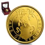 2019 Great Britain 1/4 oz Proof Gold Queen's Beasts (Yale) Coin .9999 Fine (w/Box & COA)