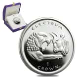2002 1 oz Gold/Silver Gibraltar Electrum 1 Crown Proof Bimetal Coin (w/Box)