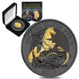 2019 Great Britain 1 oz Silver Valiant Coin Black Ruthenium 24K Gold Edition (w/Box & COA)