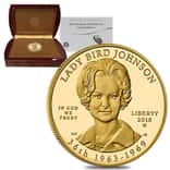 2015 W 1/2 oz $10 First Spouse - Lady Bird Johnson Gold Proof Coin (w/Box & COA)