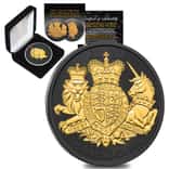 2020 Great Britain 1 oz Silver Royal Arms Coin Black Ruthenium 24K Gold Edition (w/Box & COA)