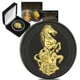 2020 Great Britain 2 oz Silver Queen's Beasts White Horse of Hanover Coin .9999 Fine Black Ruthenium 24K Gold Edition (w/Box & COA)