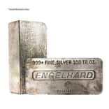 100 oz Engelhard Silver Hand Poured Vintage Bar .999+ Fine (6th Series, Waffle Pattern)