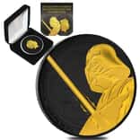 2018 1 oz Niue Silver $2 Star Wars Darth Vader Black Ruthenium 24K Gold Edition (w/Box & COA)