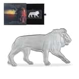 2021 Solomon Islands 1 oz African Lion Shaped Silver Coin - Animals of Africa .9999 Fine (w/Box & COA)