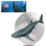 2021 1 oz Colorized Silver Whale Shark Solomon Islands $2 Coin .9999 Fine (w/Box & COA)