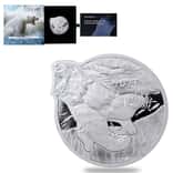 2021 2 oz Silver Polar Bear - Ocean Predators Solomon Islands $5 Coin .9999 Fine (w/Box & COA)