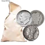 $500 Face Value Bag - 5000 Coins - 90% Silver Dimes 10c (Circulated, Random Design)
