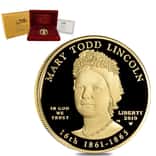 2010-W 1/2 oz $10 First Spouse Mary Todd Lincoln Proof Gold Coin (w/Box & COA)