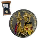 2019 1 oz Britannia & Germania The Allegories Ruthenium Gilded Silver Coin