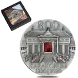 2020 2 oz Silver Karakorum 800th Anniv. Mongolia Antiqued Coin .999 Fine (w/Box & COA)