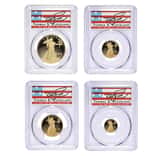 2021-W 1.85 oz Proof Gold American Eagle 4-Coin Set Type 2 PCGS PF 70 DCAM FDOI (Cleveland)