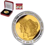 2021 BVI 1 oz Gilded Silver 100th Ann. Last Morgan & First Peace Dollar Coin