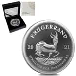 2021 South Africa 2 oz Proof Silver Krugerrand .999 Fine (w/Box & COA)
