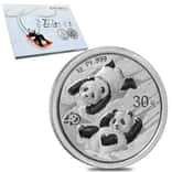 2022 1 gram Chinese Platinum Panda 40th Ann Privy 30 Yuan .999 Fine BU