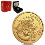 2022 Canada 1/20 oz Earth Dragon Proof Gold Coin .9999 Fine (w/Box & COA)