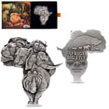 2022 Chad 1 oz Silver Big Five Africa Shaped High Relief Coin .999 Fine (w/Box)