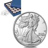 Bulk Pack of 40 - 2022-S 1 oz Proof Silver American Eagle In Cap (w/COA) - Box,Tray of 40