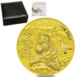 2022 South Korea 1 oz Tiger Gold Medal BU (w/Box & COA)