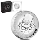 2022 Tuvalu 2 oz Proof Silver Bart Simpson High Relief Coin .9999 Fine (w/Box & COA)