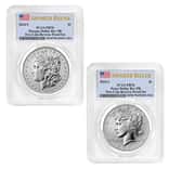 2024-S Morgan and Peace Silver Dollar Reverse Proof 2-Coin Set PCGS PF 70 AR